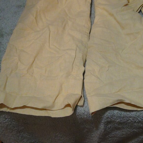 Universal Thread Linen Jump Suit Short Sleeve Pockets Cinch Waist Yellow Size 10 - Picture 9 of 14